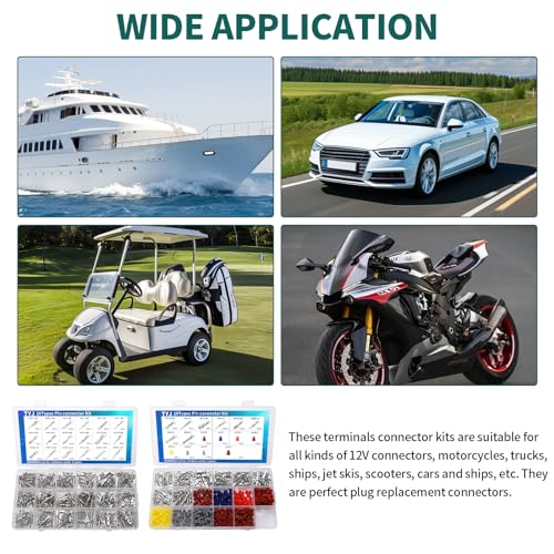 812Pcs Pin Connector Kit with Crimping Pliers - Terminal Pin 1/1.5/1.8/2/2.2/2.3/2.8/3.5mm Non-Insulated Plug Removal Male & Female Wire Pins - Automotive Car Electrical 1.5mm, 1.8mm, 2mm, 2.2mm, 2.3mm, 2.8mm, 3.5mm