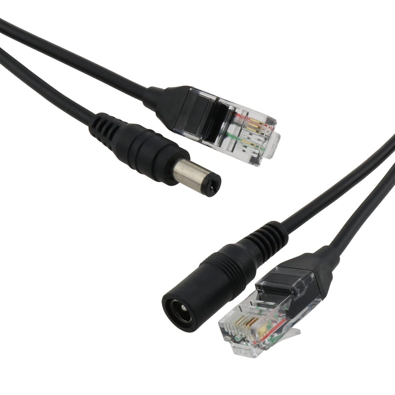 POE Splitter Injector Kit 1Pair Power Over Ethernet Passive PoE Adapter Injector Splitter Cable with 5.5x2.1mm DC Connector 12V