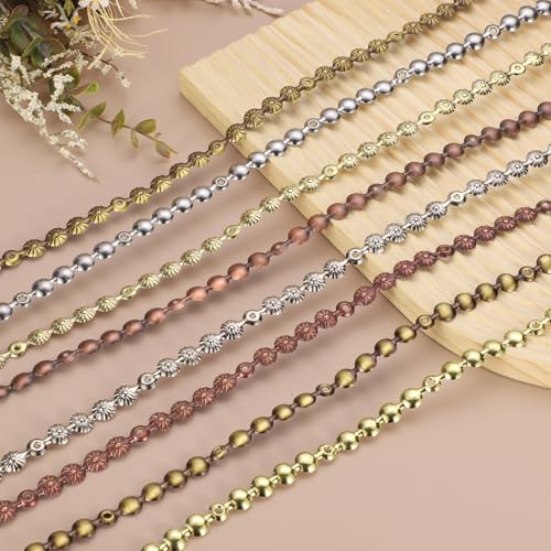 uxcell 2 Pcs Upholstery Tacks Strips, 3.28ft Decorative Nails Strips D11mm Glossy Nail Trims for Furniture Sofa Headboard Chair DIY Crafts with Upholstery Nails, Bronze (Flower)