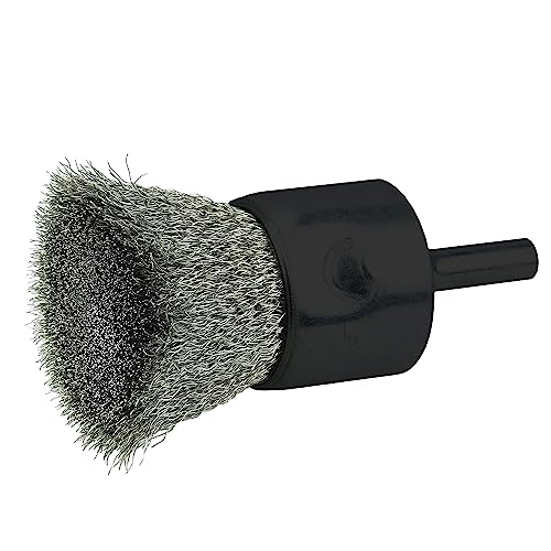 Weiler 10022 1" Crimped Wire End Brush, .0104" Stainless Steel Fill, Made in the USA 1 Count (Pack of 1) Pack of 1