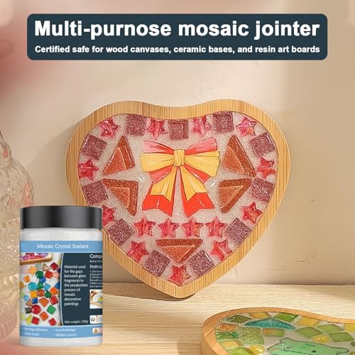 130g White Mosaic Grout, Quick-Dry Mosaic Crystal Grout for Crafts