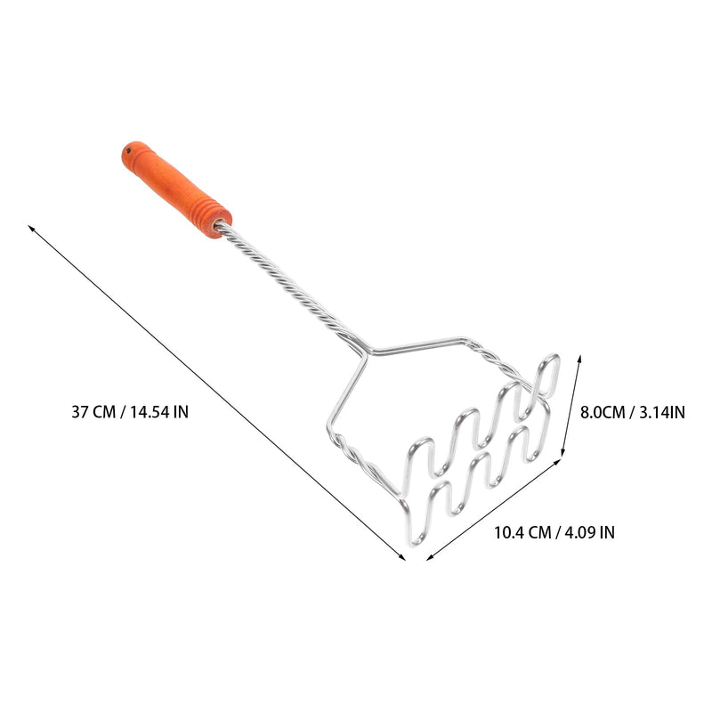 Hemoton Stainless Steel Potato Masher with Non-Slip Handle, Versatile Kitchen Tool for Mashing Potatoes, Vegetables, and Fruits, Dishwasher Safe, 14.56 Inch