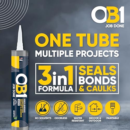 OB1 Universal Caulk Sealant & Adhesive White 10.1oz - 1 Cartridge