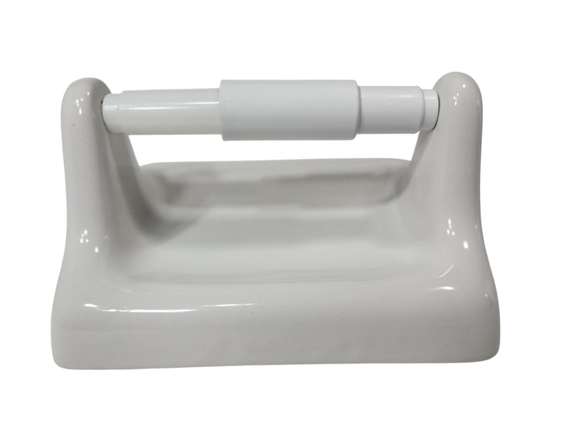 DALTILE Snow White Ceramic TP Toilet Paper Holder Wall Mount Thinset Installation Vintage Mid Century Modern Retro, BA1020T