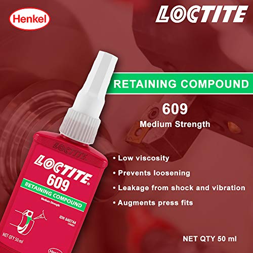 Genuine Henke Loctite 609 X 50ml Retaining Compound, General Purpose, Green Color