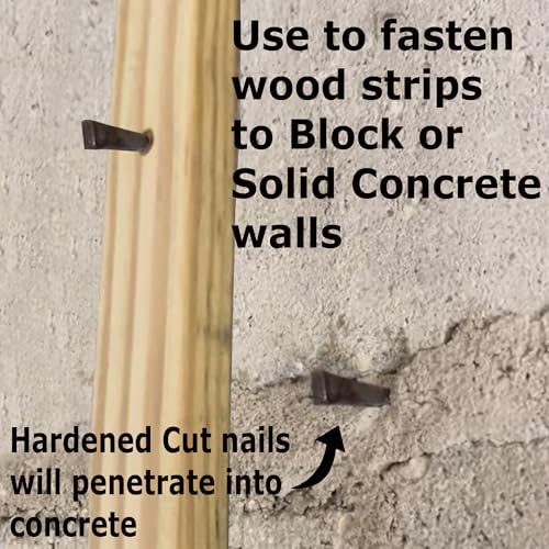 2.5”- 8d Cut Hardened Concrete Masonry nails for cinder block, concrete walls, cement board - 1.3 lb - Qty 50