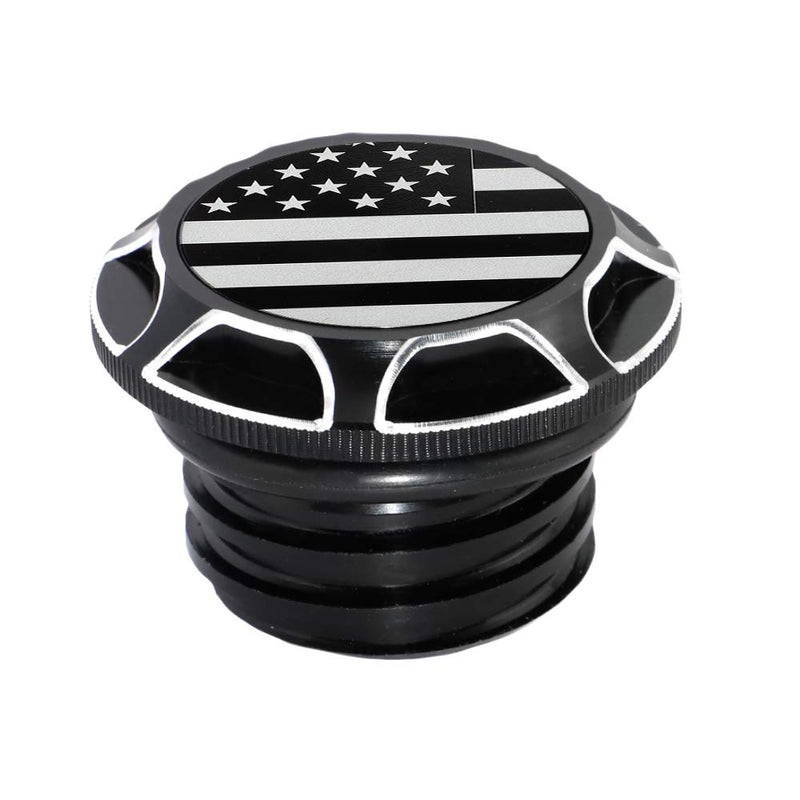 GUAIMI CNC Aluminum Fuel Gas Tank Oil Cap Compatible with Harley Sportster XL 1200 883 X48 Dyna (American Flag-Black) American Flag-Black