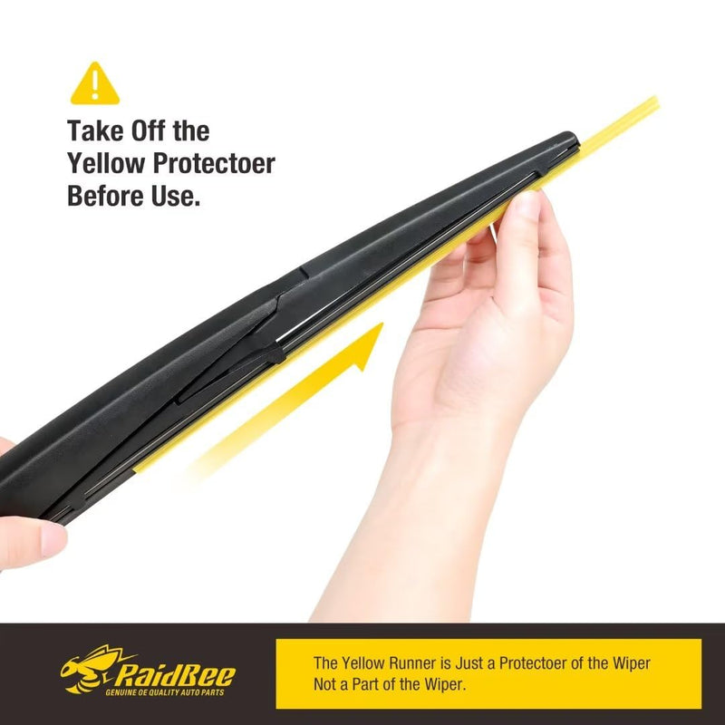 Raidbee® 12 Inch Rear Windshield Wiper Blade Replacement for Toyota RAV4 2001-2024/Highlander 2001-2019, Lexus GX460 2010-2018/LX570 2013-2020, Infiniti QX60 2014-2021 – Genuine OEM Quality (12-A) 12"(12A)