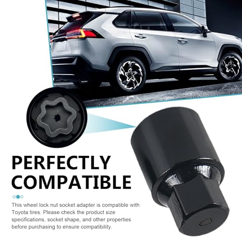 D-Wheel Lock Key, Locking Lug Nuts Key Removal Tool, Anti-Theft Wheel Lock Lug Nut Remover Socket Adaptor, Tire Locking Lugnut Tool, Compatible with Toyota Lexus Tacoma