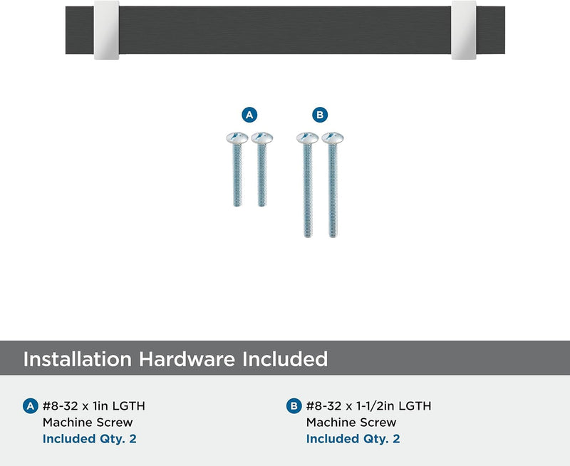 Amerock Overton 5-1/16 inch (128 mm) Center-to-Center Brushed Matte Black/Polished Chrome Cabinet Pull, BP36682BMB26