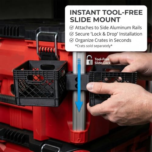 Double Milk Holder Compatible with Milwaukee Packout System, Dual Drink and Spray Can Organizer for Toolbox Side Mount, Workshop and Jobsite Storage Accessory