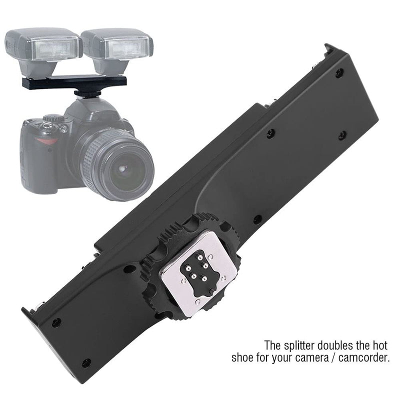 Hot Shoe Splitter, Hot Shoe Flash Light Bracket Ultralight Hot Shoe Extension Bar Mount Hot Shoe Mount Plate Adapter for SLR Camera Camcorder (for SLR (for