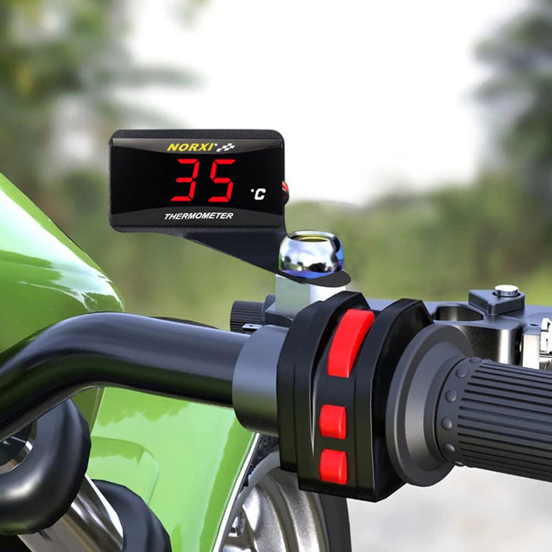  [AUSTRALIA] - Cylinder Head Temperature Meter Engine Temperature Gauge with 10mm 14mm Probe Sensor Adapter (Blue,14mm) Blue