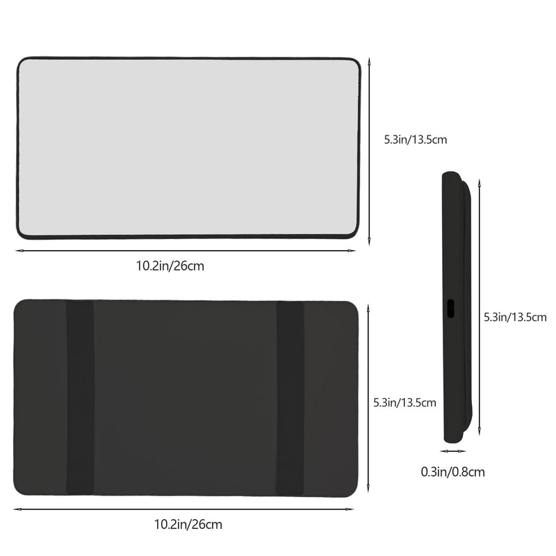No Light - Car Visor Mirror Clip On for Women & Girl - Large Car Vanity Mirror for Sun Visor - Sunvisor Vanity Universal Fit for Vehicle & Truck - Black (No LED Light)