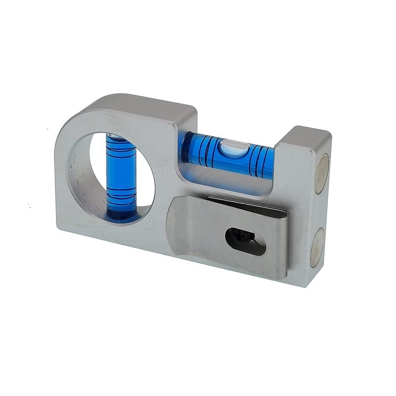Convenient to carry Solid aluminum alloy Mini level ruler portable mini level bubble meter with magnetic function TV stand installation (Silver blue)