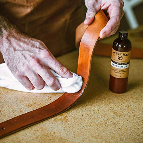 Otter Wax Leather Oil | 16 Oz | Leather Cleaner & Conditioner | All-Natural Color-Safe Treatment for Boots, Furniture, Auto Seats, Jackets, Shoes & Bags | Chemical & PFAS-Free | Made in Portland USA 16 Fl Oz (Pack of 1)