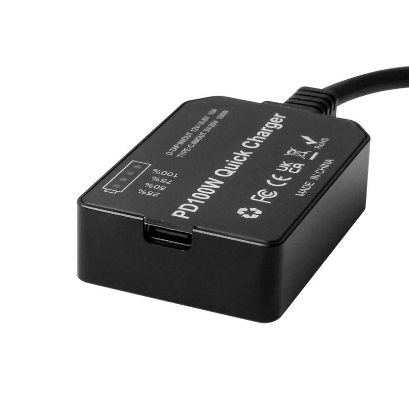 Alvin’s Cables Dtap to Type-c PD Bidirectional Quick Charger Cable, USB-C PD 100W Fast Charging Power Adapter for V-Mount Gold-Mount Battery, for Camera Laptop Phone, 24cm| 9.5inches