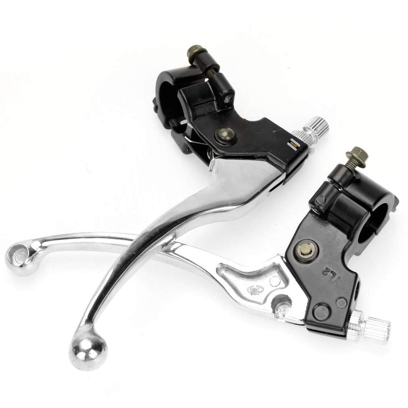 HIAORS Silver Left Right 7/8" 22mm Clutch Brake Handle Levers Perch for XR80 XR100 CRF70 CRF70F CRF80 CRF100 XR200r CRF450R XR100 XR250 Xtreme 125cc Chinese 110cc Pit Dirt Motor Bike Motocross