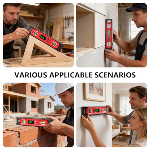 Digital Level 9-Inch, Torpedo Level and Protractor with Bright LED Display, Magnetic Base, Audio Indicator, IP54 Water Resistant for Construction Craftsman