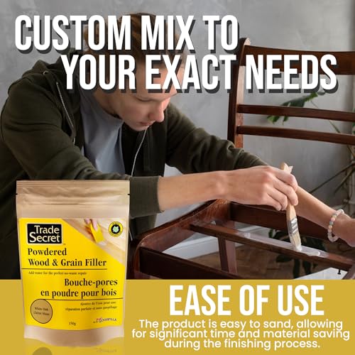 Trade Secret Wood Filler Powder, White Oak Tintable Grain Repair, 150 g