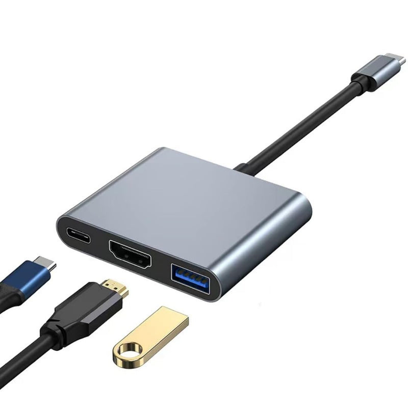 USB C to HDMI, USB C, USB3.0 Adapter, Triple Display Adapter USB C Adapter USB C Hub with HDMI, USB C, USB3.0 Docking Station 4K @60hz for Laptops HP Dell Surface Lenovo Thinkpad Chromebook