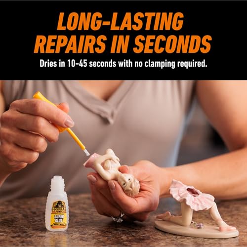 Gorilla Super Glue, Brush and Nozzle Two-Way Applicator, Clear, 12 g 1 - Pack