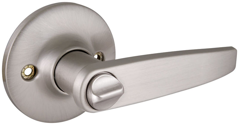 Design House 702084 Delavan Privacy Bed and Bath Door Lever Satin Nickel Bed & Bath Lock