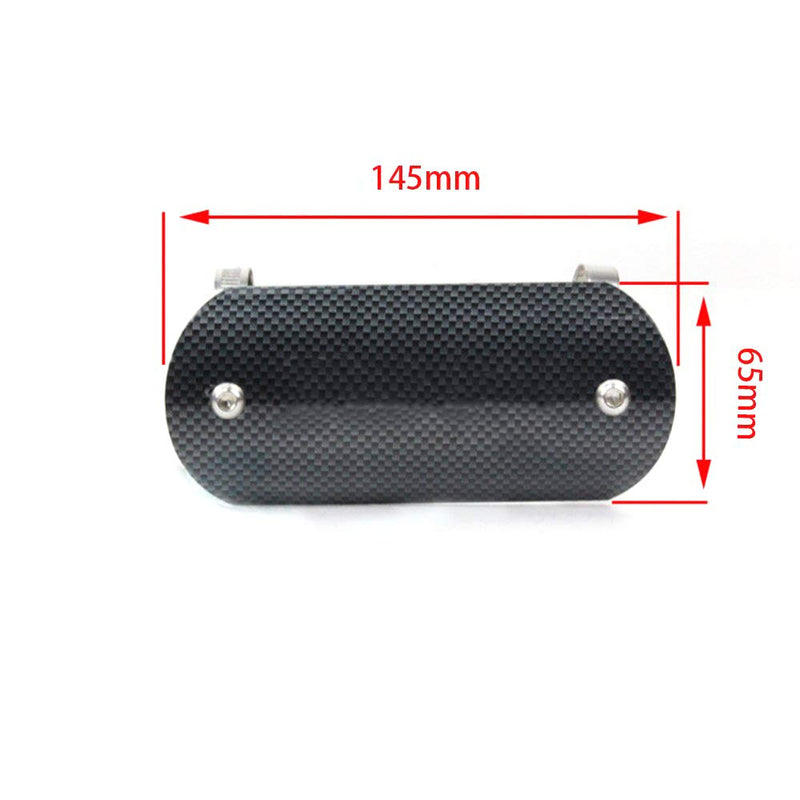 Dreamseek Exhaust Heat Shield for Universal Motorcycle Stainless Steel Middle Pipe Heat-shield Link Muffler Protector Curved Cover Carbon Fiber Style with 2 Clamps