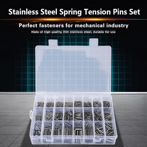 280Pcs Spring Tension Pins Set M1.5-M8 - 304 Stainless Steel Cotter Pins for Mechanical Fastening, Industrial Hardware Repair & Maintenance