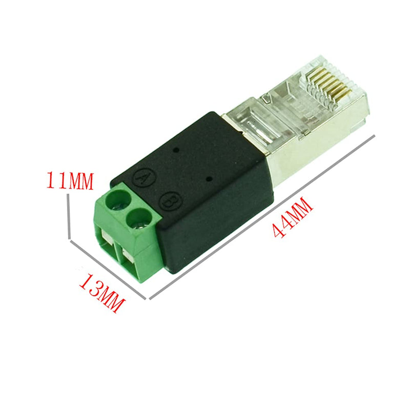 Taidacent 5 Pcs RJ45 to RS485 Converter - RJ45 Terminal Adapter - Crystal Head to Terminal (A Connects to PIN1, B Connects to PIN2) A Connects to PIN1 B Connects to PIN2