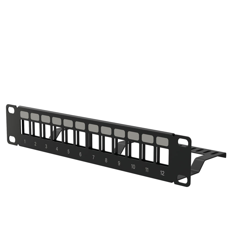 10" Patch Panel for Mini Network Rack (12 Port) - Tupavco TP410 | Keystone patch panel for mini network rack (10 inch) cable management, keystone jacks not included