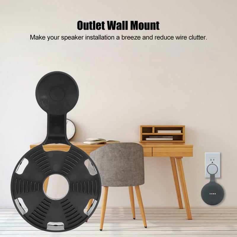 Loundspeaker Outlet Wall Mount Stand Bracket for Google Home Mini Speaker Compact Hanger Holder Easy InstallationBlack