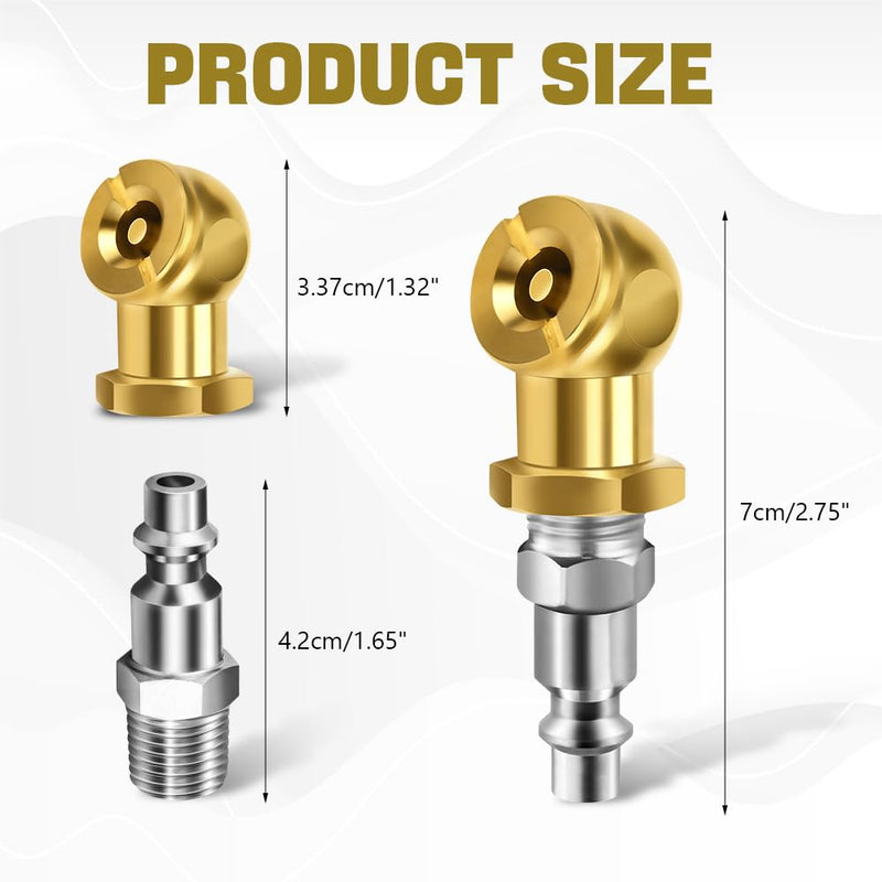 2PCS Ball Air Chuck, Closed Ball Air Chuck with 1/4" NPT Standard Quick Plug, Portable Ball Tire Air Nozzle Hose Connect Tool, Tire Inflator Gauge Air Compressor Accessories