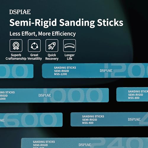 21 PCS, 7 Grids Semi Rigid Sanding Sticks for Hand Tool, Modeling Art, Flexible Arasive Tool