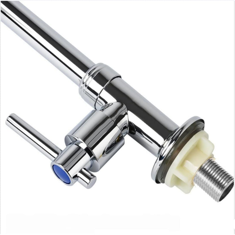 Cold Water Faucet Only, High Arc Single Handle One Hole Cold Faucet with Water Supply Hose for Kitchen Bar Outdoor