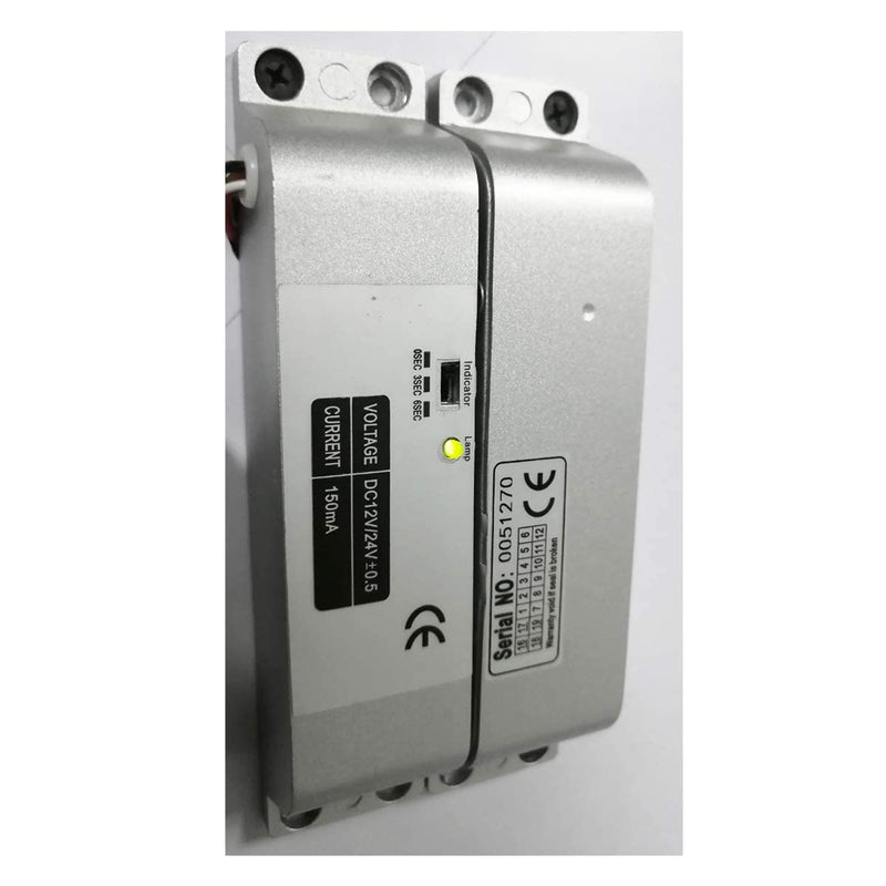 JASAG DC12V Electric Mortise Lock, Fail Safe Mode with Adjustment Time Delay, Electric Drop Bolt Lock for Door Access Control, Silver (JASAG-XXS1)