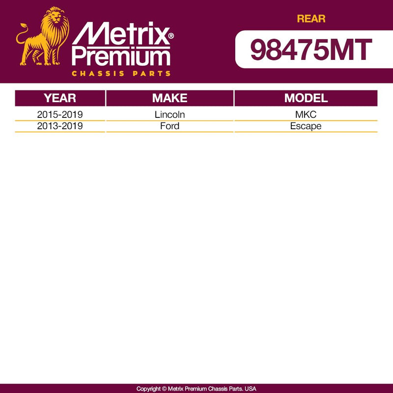 Metrix Premium Chassis Parts - 2 PC Rear Sway Bar Stabilizer End Link Kit Fits 2015-2019 Lincoln MKC, 2013-2019 Ford Escape, Replacement K750743, Made in Europe