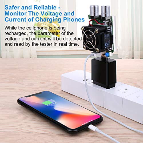 USB Power Meter, Eversame 35W Adjustable Constant Current Electronic USB Load Tester Power Discharge Resistor With QC2.0/3.0 Trigger–For Testing Chargers And Cables/The Capacity of Power Bank