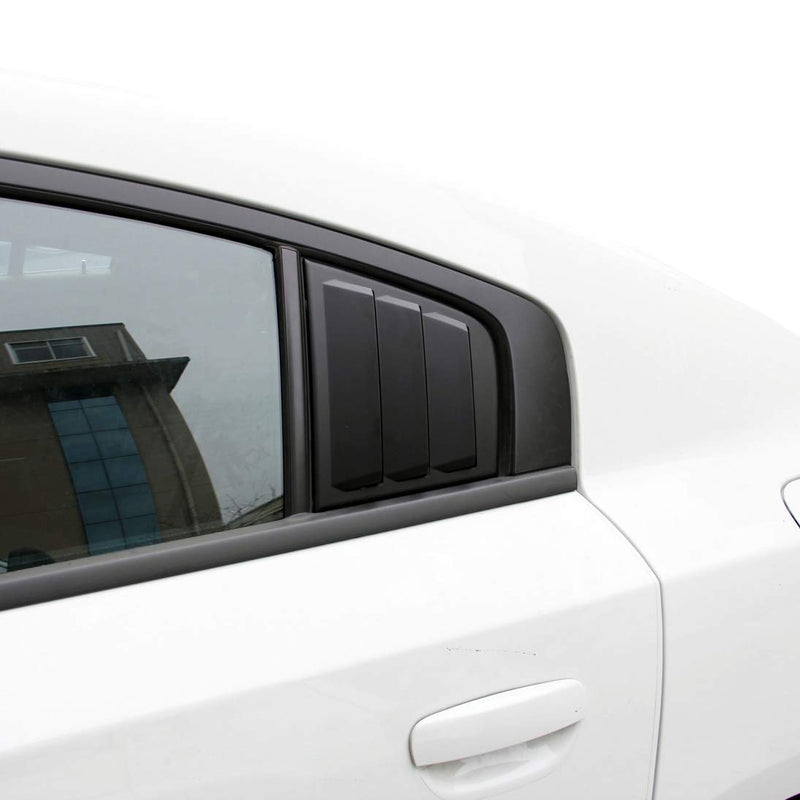 Side Window Louvers Air Vent Scoop Shades Cover Blinds ABS for Dodge Charger 2011-2021 (black) black