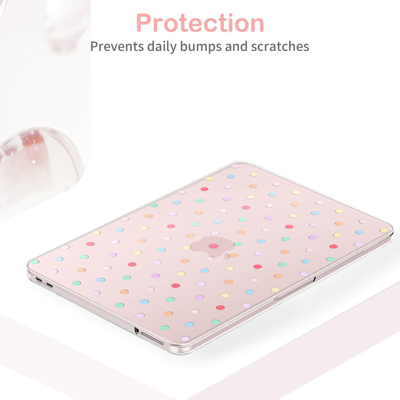 Feams for MacBook Neo 13 Inch Case 2026 A3404, Stylish Protective Clear Case Hard Shell Transparent Cover for MacBook Neo 13 Inch 2026 (A18 Pro Chip) with Keyboard Cover, Colorful Polka Dot