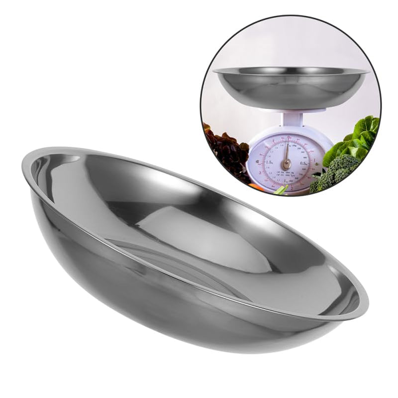 STOBAZA 2pcs Stainless Steel Food Scale Bowl Electronic Scale Tray Digital Scale Weighing Boat for Cooking Baking Kitchen Laboratory Supplies 25cm
