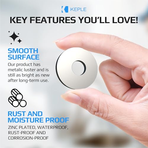 M4 Fender Washers 4mm x 12mm Large OD (Pack of 100) Plain Wide Round Metal Alloy Steel Washers for Screws – Zinc Coated Plated Galvanized Heavy Duty According to Standard ISO7093 M4