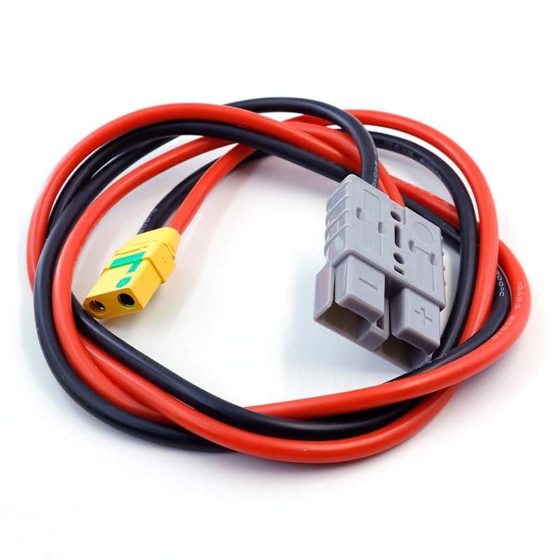 50AMP 600V Battery Adapter Cable 10AWG ADS Plug Connector to XT90S Female Cable 33inch (100CM XT90 Female)