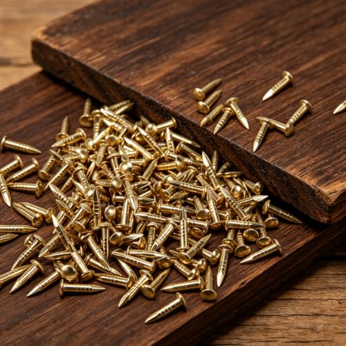 100PCS Small Tiny Brass Nails 0.1"×0.98" Round Head Tacks Wood Decorative 2.8×25mm 100pcs