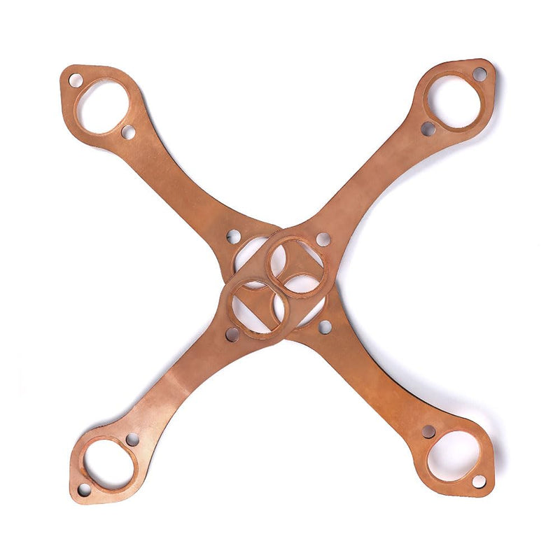 SBC Header Gaskets, Oval Port Copper Exhaust Manifold Gaskets Compatible with Chevy 262 283 327 350 383 400 Small Block, Reusable