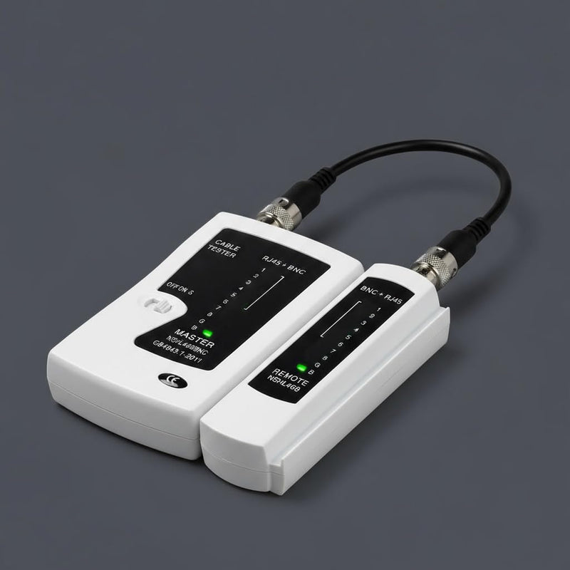 Coaxial(Coax) Tester Portable BNC RJ59 and F-Style RJ45 Ethernet CAT5/CAT6/Coax Continuity Cable Tester Wire Checker Tool,with F Female Adapters