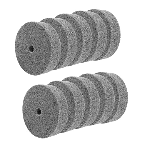 10Pcs Nylon Fiber Polishing Buffing Wheels 75mm/3" Deburring Wheel for Grinder Buffing Machine, Polishing Disc Wheel, Grey 3", 10Pcs, Grey