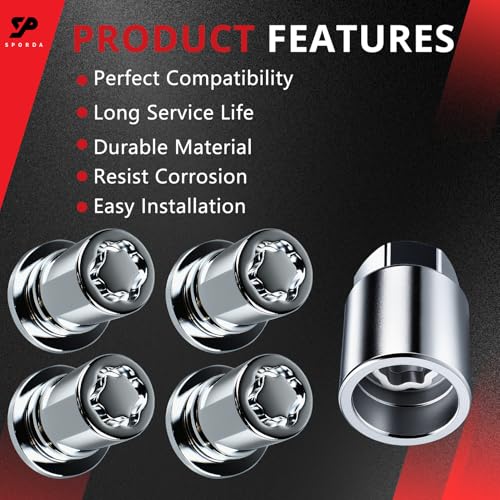 00276-00900 Wheel Lock Lug Nuts M12 x1.5, Set of 5 00276-00900