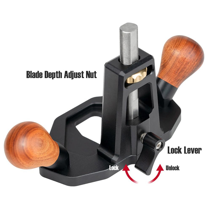 TOOLCOOL Router Plane Handheld Woodworking Tool Simple and Effective Plow Plane for Tuning Joinery Cutting Grooves Mortise (Wood Grip) Wooden Grip