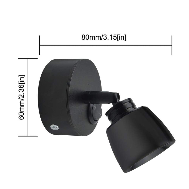 Luxvista 12V RV Lights Interior Reading Lamp, LED Bedside Lamp 3W RV Wall Sconce Light Fixtures Rotatable RV Spotlight for Boat Camper Motorhome Van Marine Trailer Truck -Warm White 3000K Warm White-2PCS